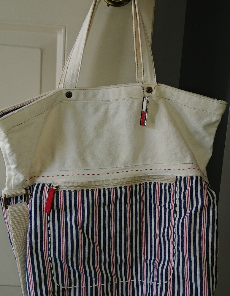 Tommy Hilfiger canvas distressed slouchy bag